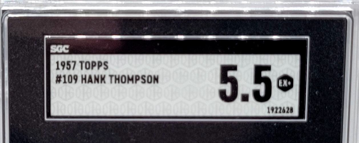 1957 Topps #109 Hank Thompson Card – Graded SGC 5.5 EX+, New York Giants