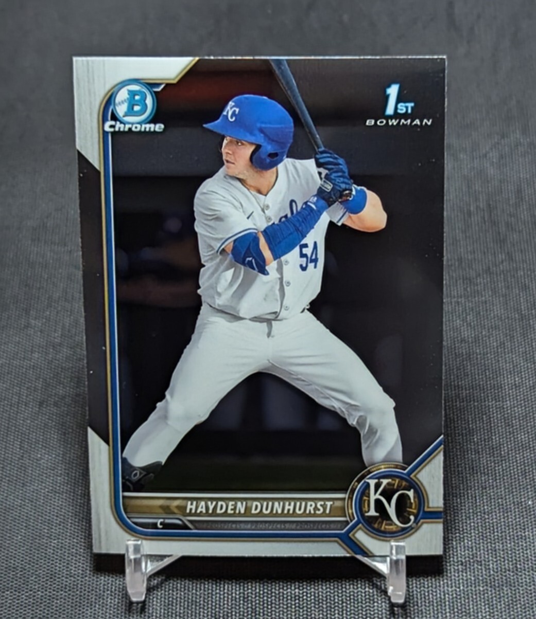 Hayden Dunhurst 1st Chrome Prospect Rookie 2022 Bowman Draft Card #BDC-44 Royals