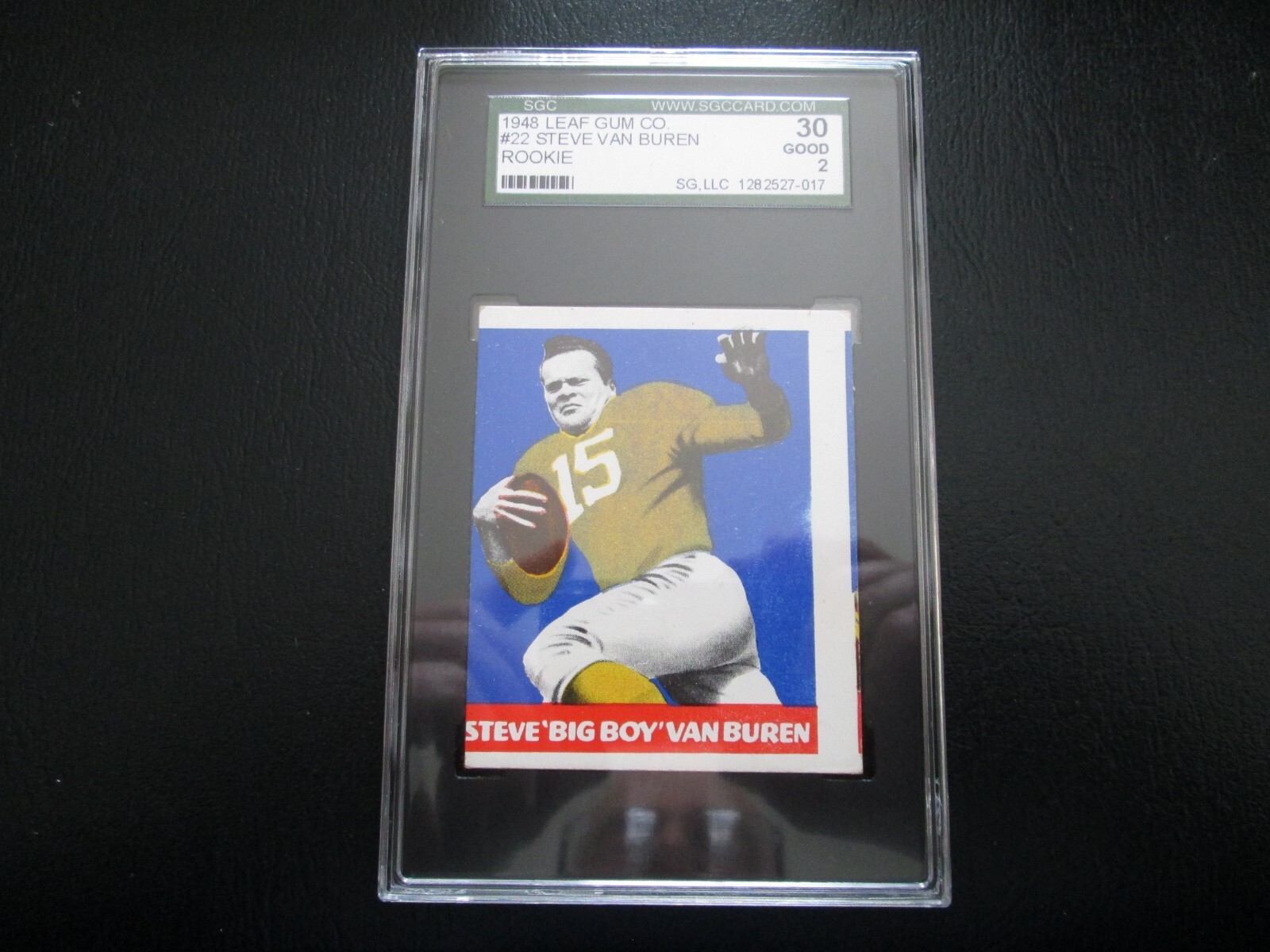 STEVE VAN BUREN 1948 LEAF FOOTBALL ROOKIE CARD # 22 GRADED SGC 2 GOOD