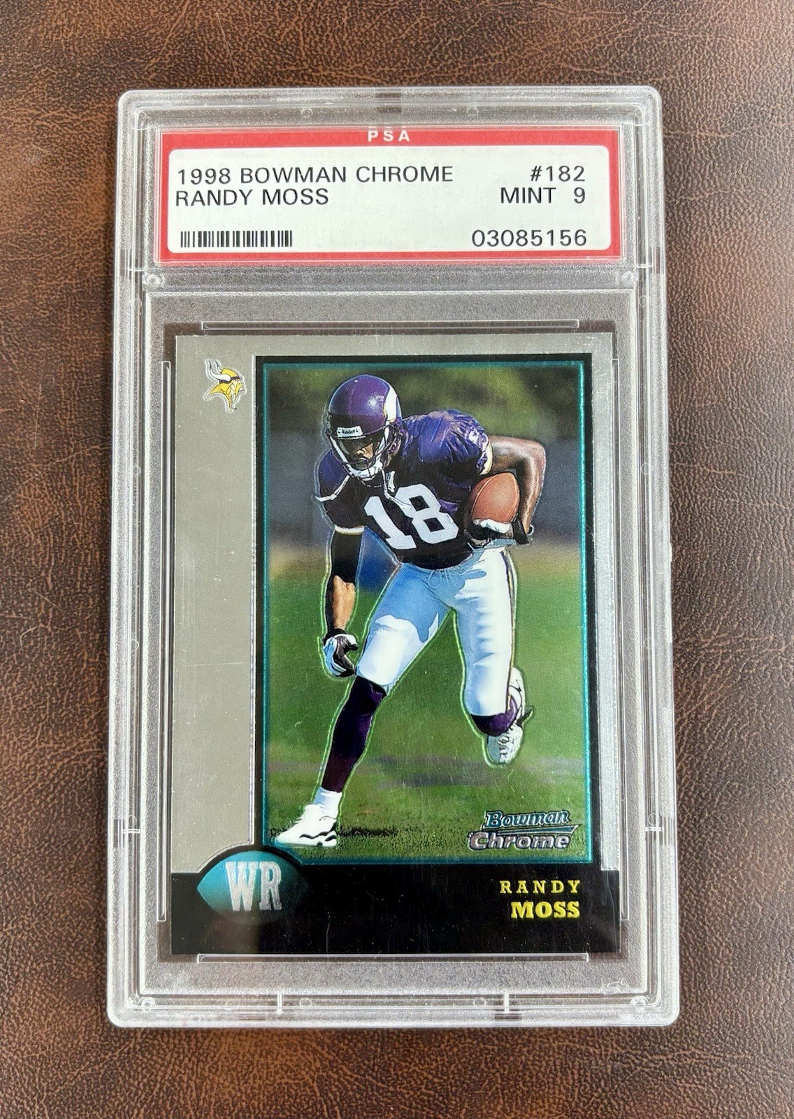 1998 Bowman Chrome Football Randy Moss Rookie Card PSA 9 #182