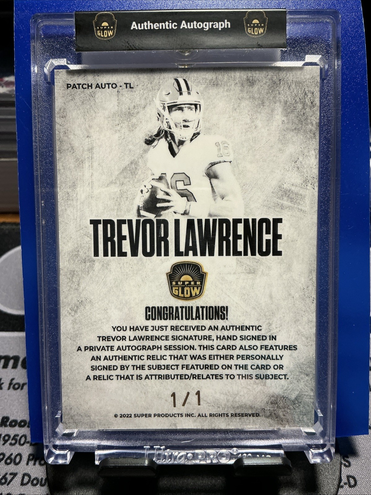 2022 Super Glow Trevor Lawrence Rookie Auto True 1/1 1 Of 1 “RARE” Nike Patch