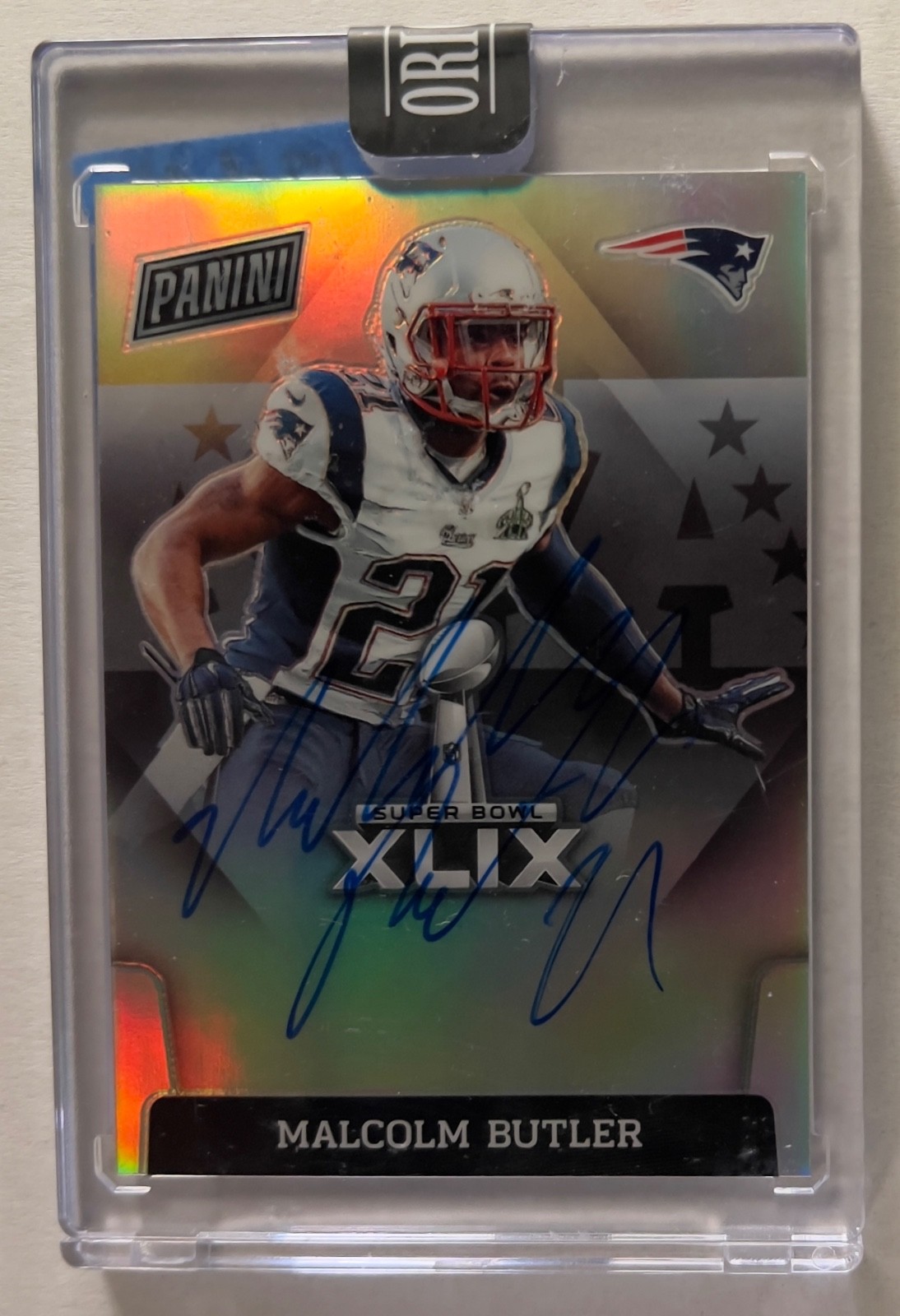 Malcolm Butler Panini Honors 2022 Super Bowl XLIX On Card Auto Silver Prizm SSP
