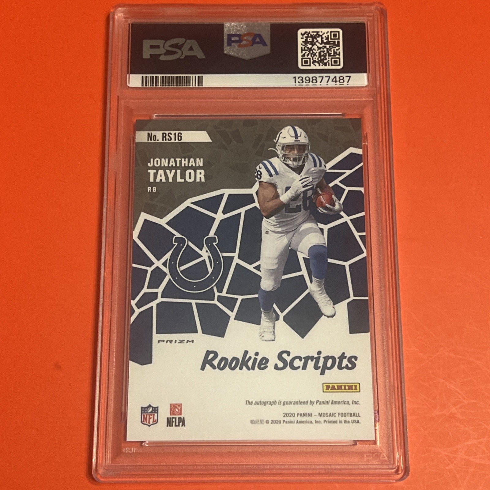 2020 Panini Mosaic Rookie Scripts – Rookie Scripts #RS16 JONATHAN TAYLOR 9
