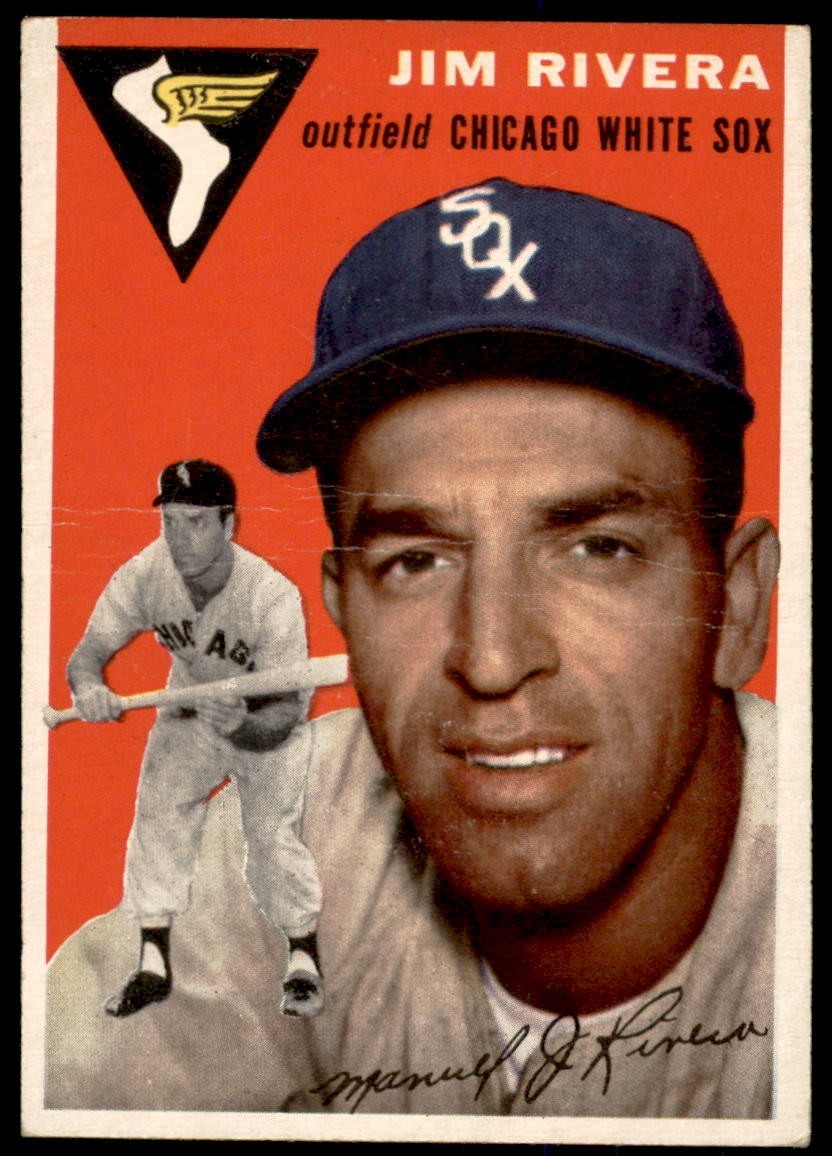 1954 Topps #34 JIM RIVERA Chicago White Sox VGEX (Light Wrinkles mid)
