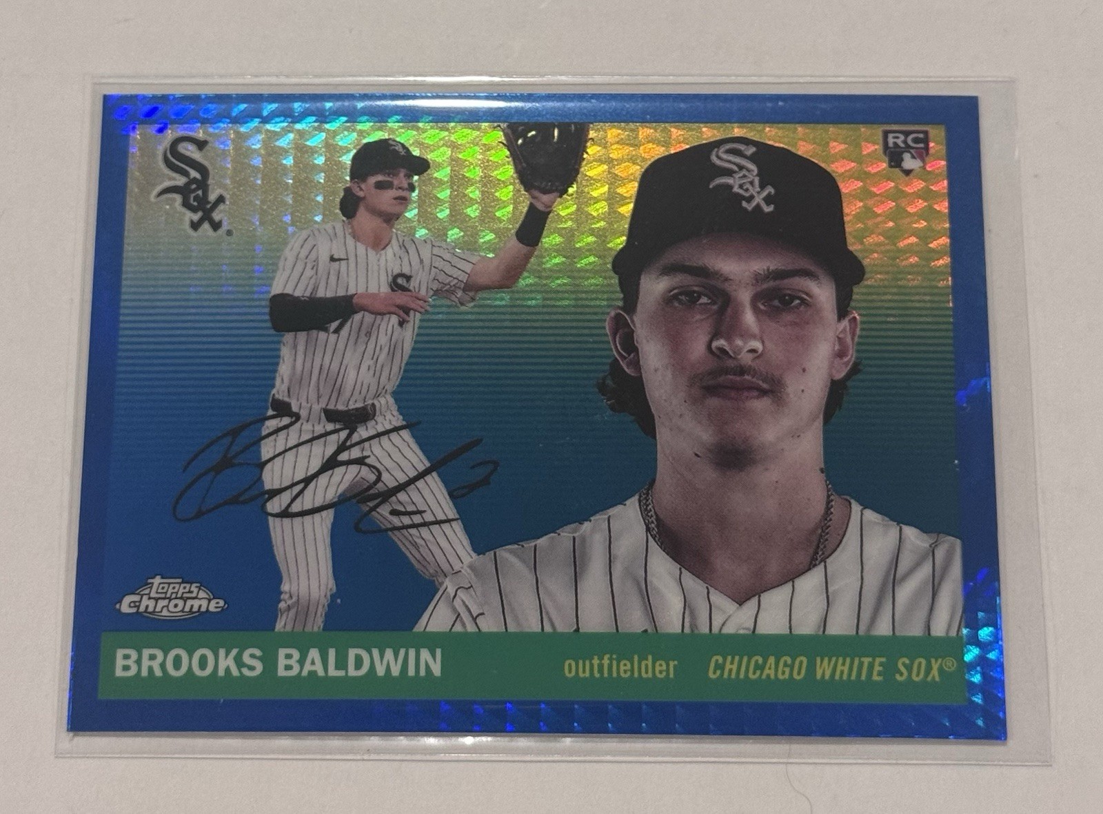 2035 Topps Chrome Platinum Brooks Baldwin RC Blue Prism #252 Chicago White Sox