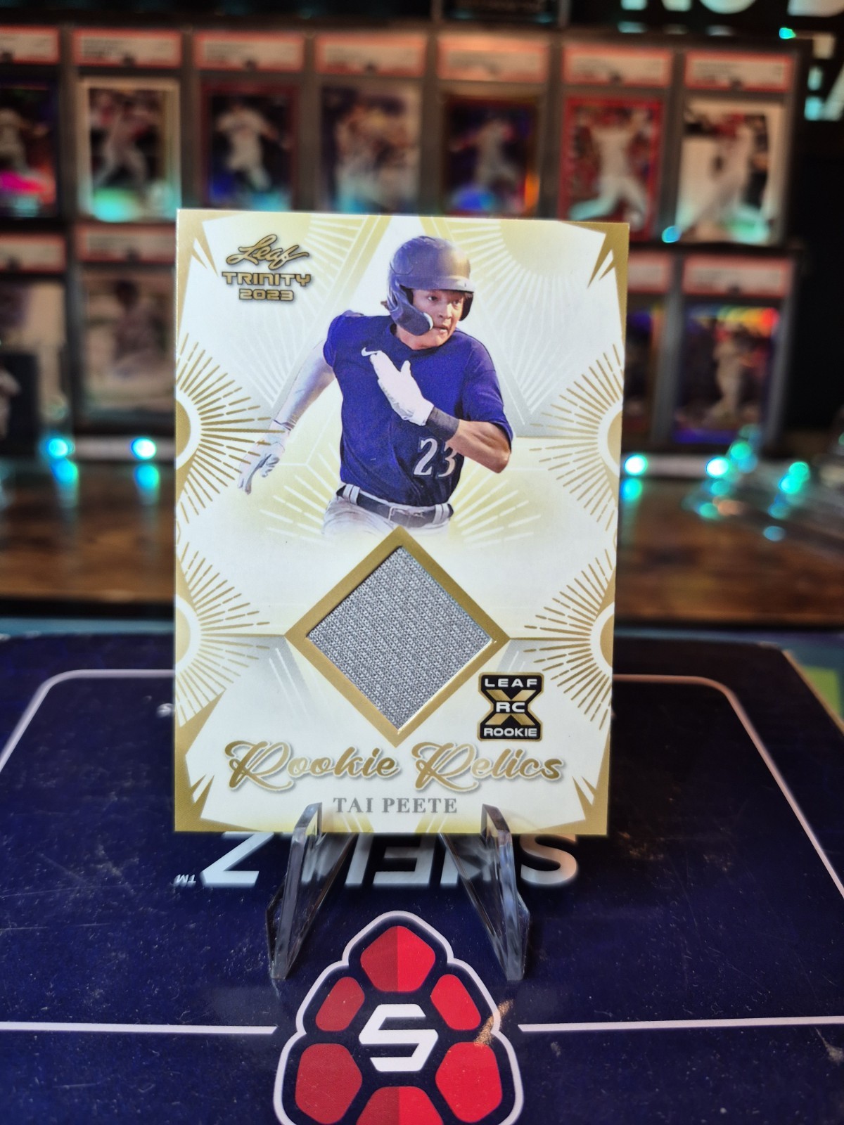 Tai Peete 2023 Leaf Trinity Rookie Relic Player Worn