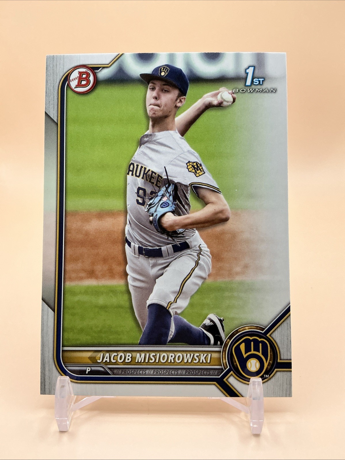 2022 1st Bowman Draft Paper Base #BD-132 Jacob Misiorowski-Milwaukee Brewers