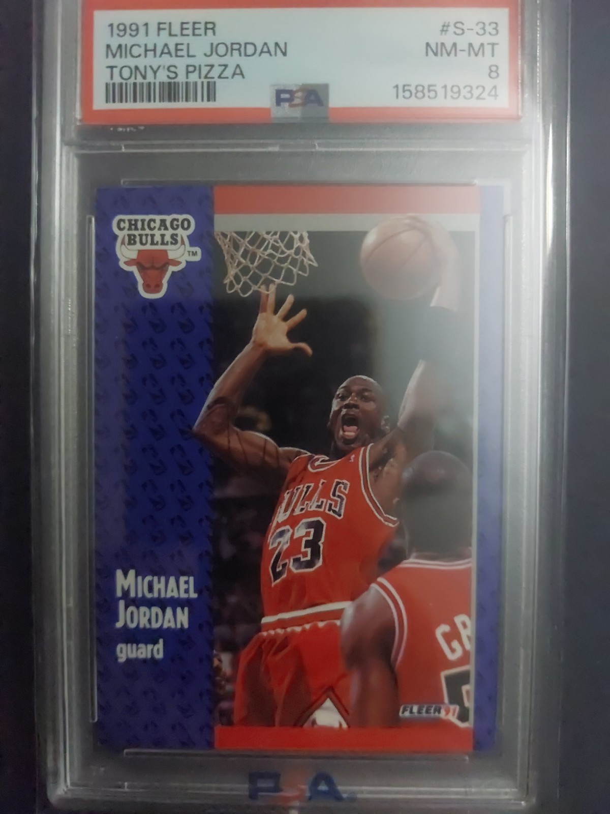 1991 Fleer Tony’s Pizza Michael Jordan #S-33 PSA 8