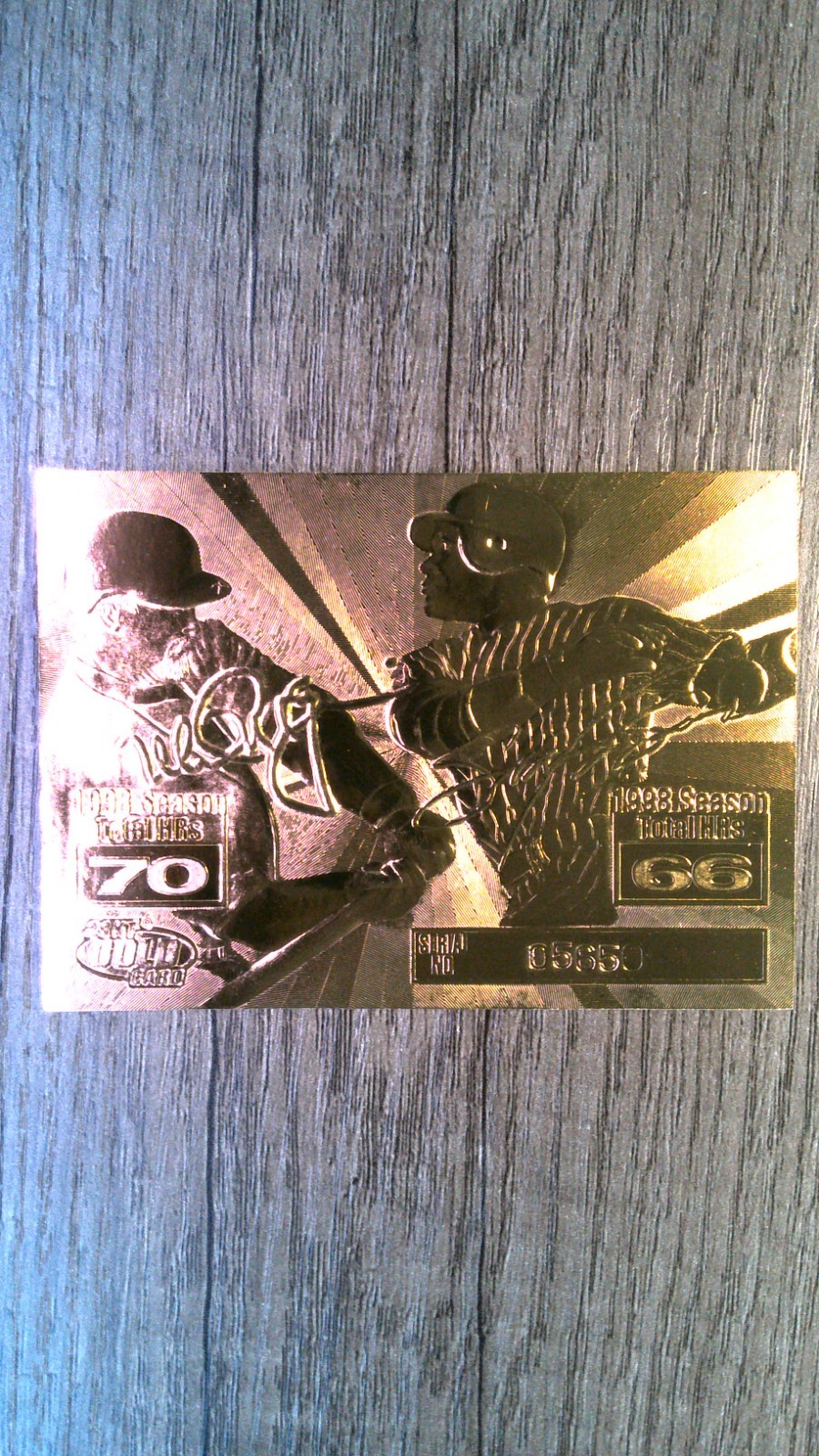 MCGWIRE / SOSA 1998 BLEACHERS BREAKING HISTORY 23KT GOLD CARD