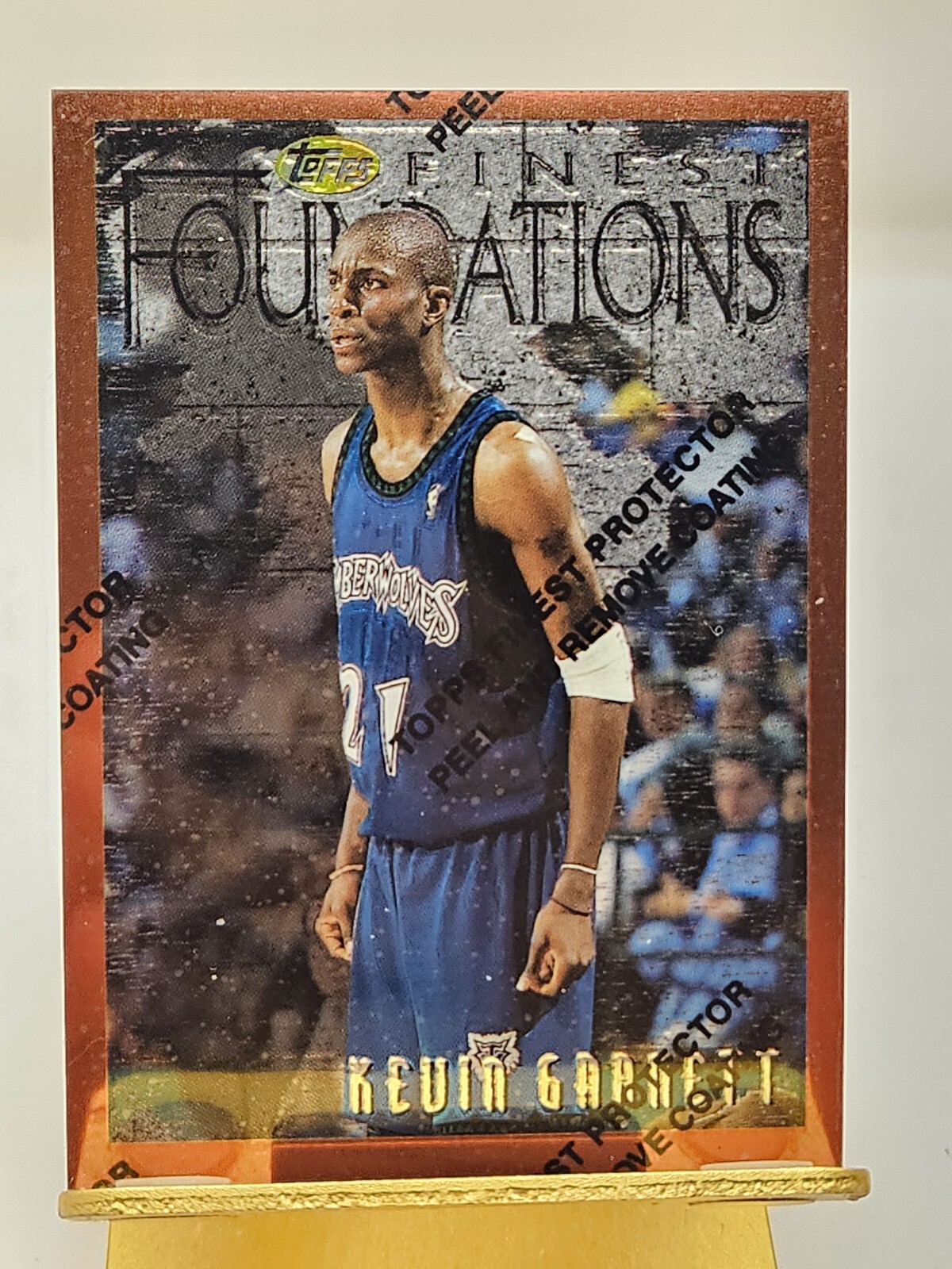 1997 Topps Finest Kevin Garnett Foundations Card With Coating #205 Timberwolves
