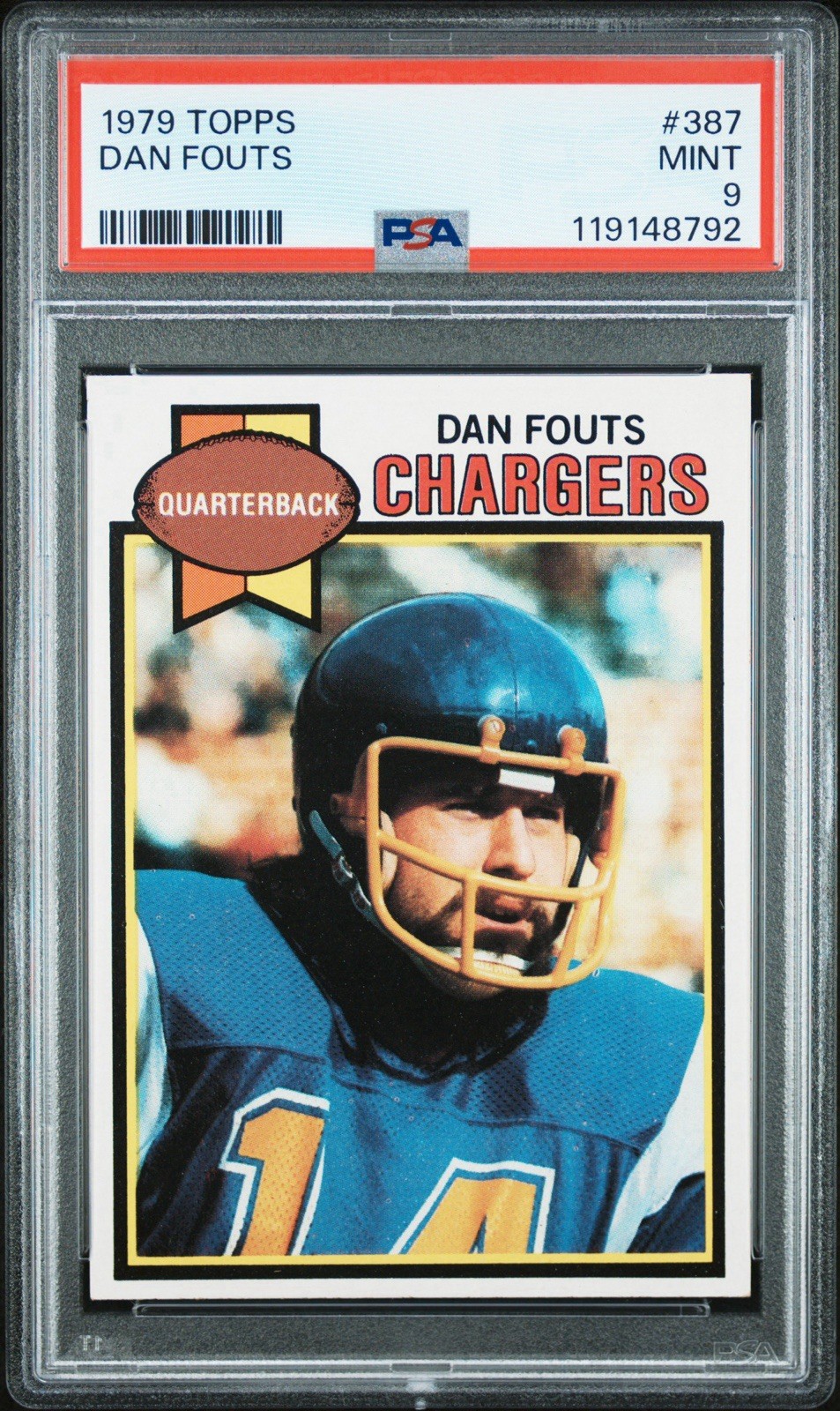 1979 Topps DAN FOUTS #387 PSA 9 MINT 119148792 POP: 144 San Diego Chargers