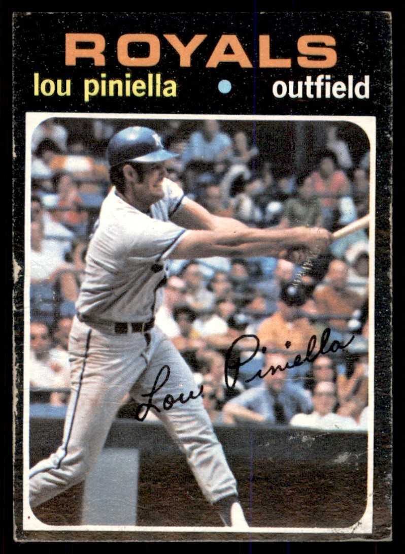 1971 TOPPS LOU PINIELLA KANSAS CITY ROYALS #35 VG+ (Light Wrinkles)