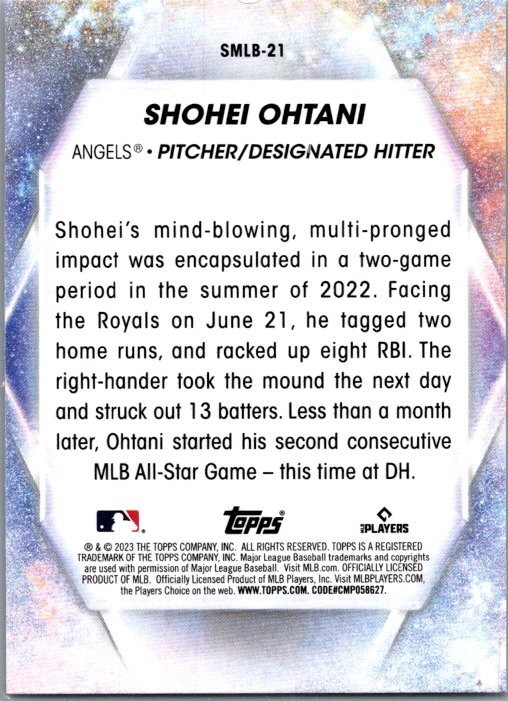 Shohei Ohtani Angels 2023 Stars of MLB Topps Refractor SMLB-21