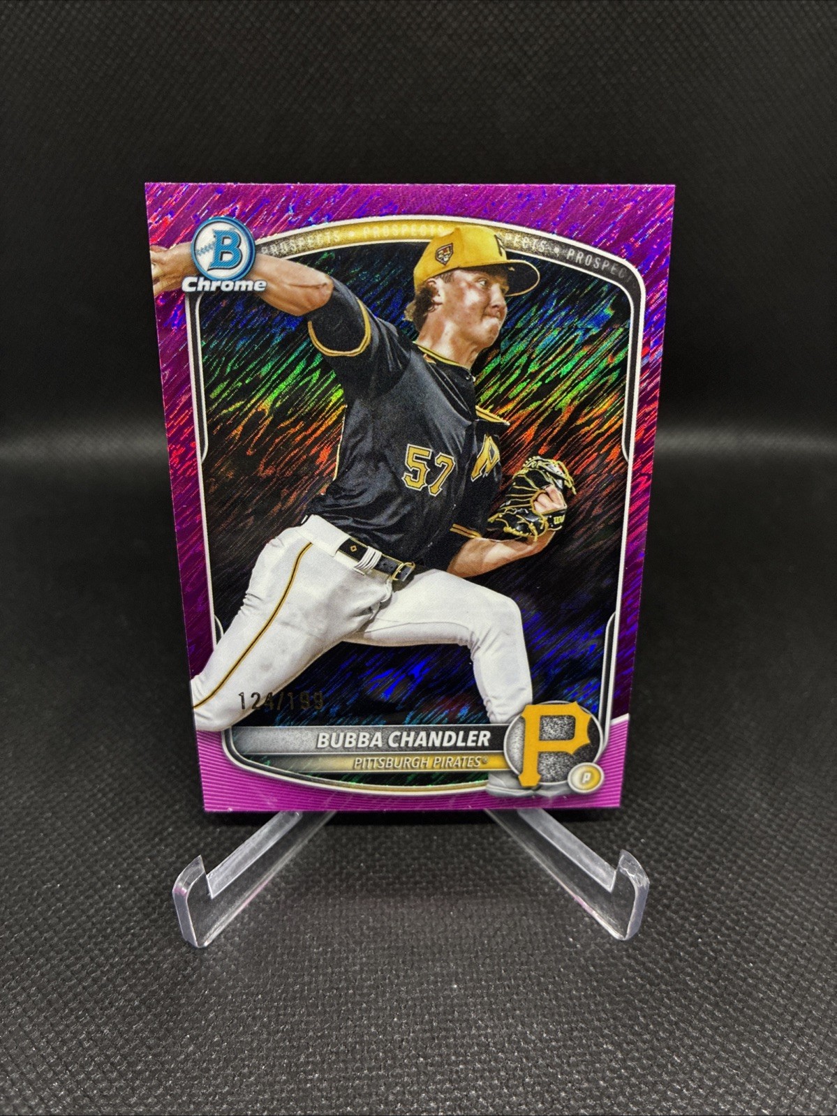 2025 Bowman Chrome – Bubba Chandler – Fuchsia Shimmer Refractor /199! #BCP-171