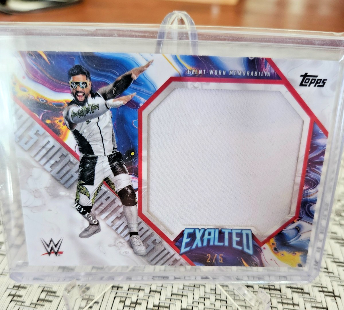 Jey Uso Red 2/5 Mega Materials Relic 2025 Topps WWE Exalted MM-JY