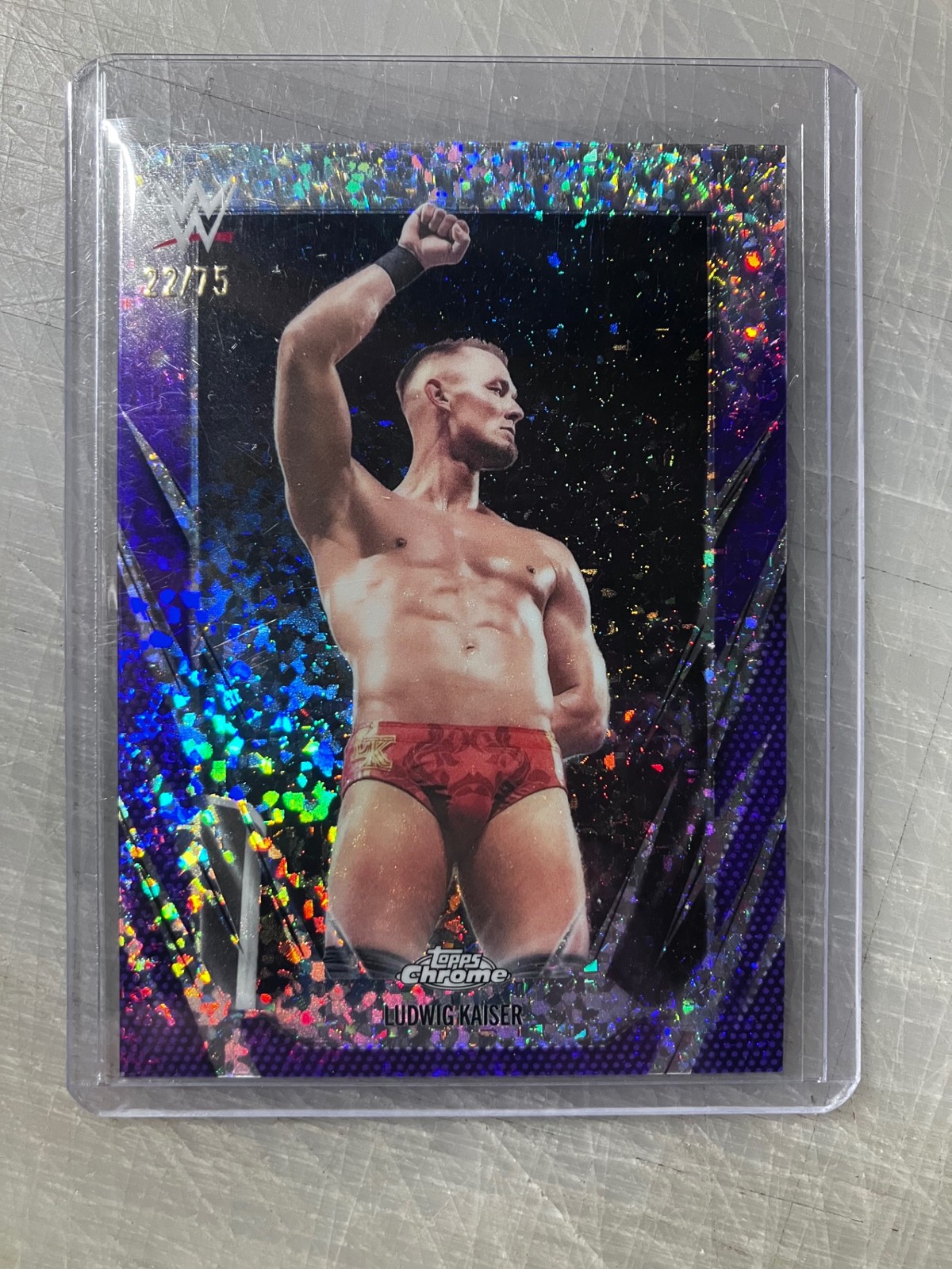 Topps Chrome WWE Wrestling Ludwig Kaiser Purple Mini Diamond Refractor /75 #12