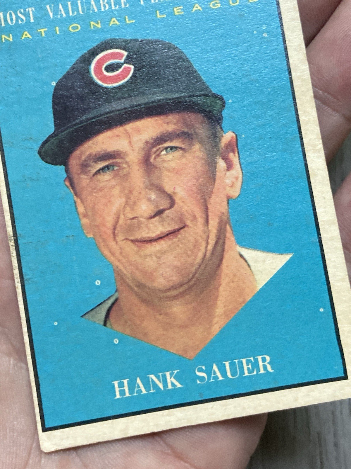 1961 MLB Topps MVP | Hank Sauer | #481 | Chicago Cubs | LIGHT WRINKLES