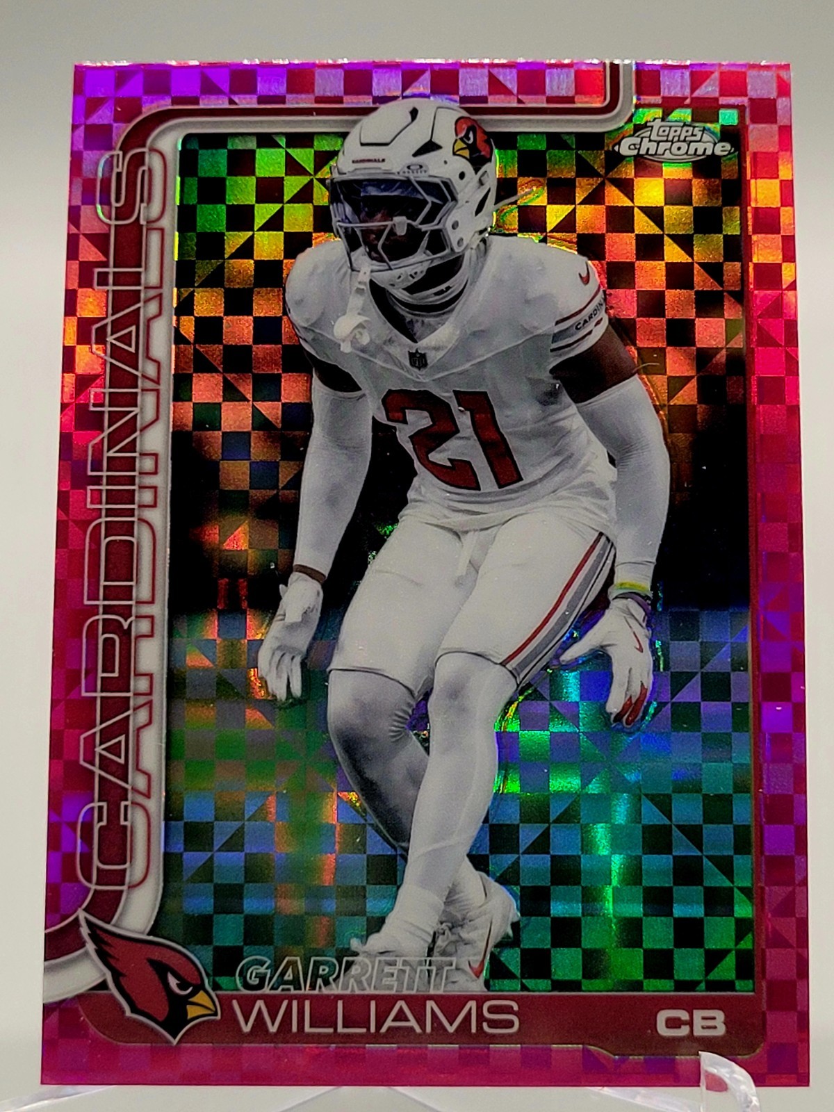 2025 CHROME GARRETT WILLIAMS HOT PINK X-FRACTOR FOOTBALL CARD CARDINALS NFL 6