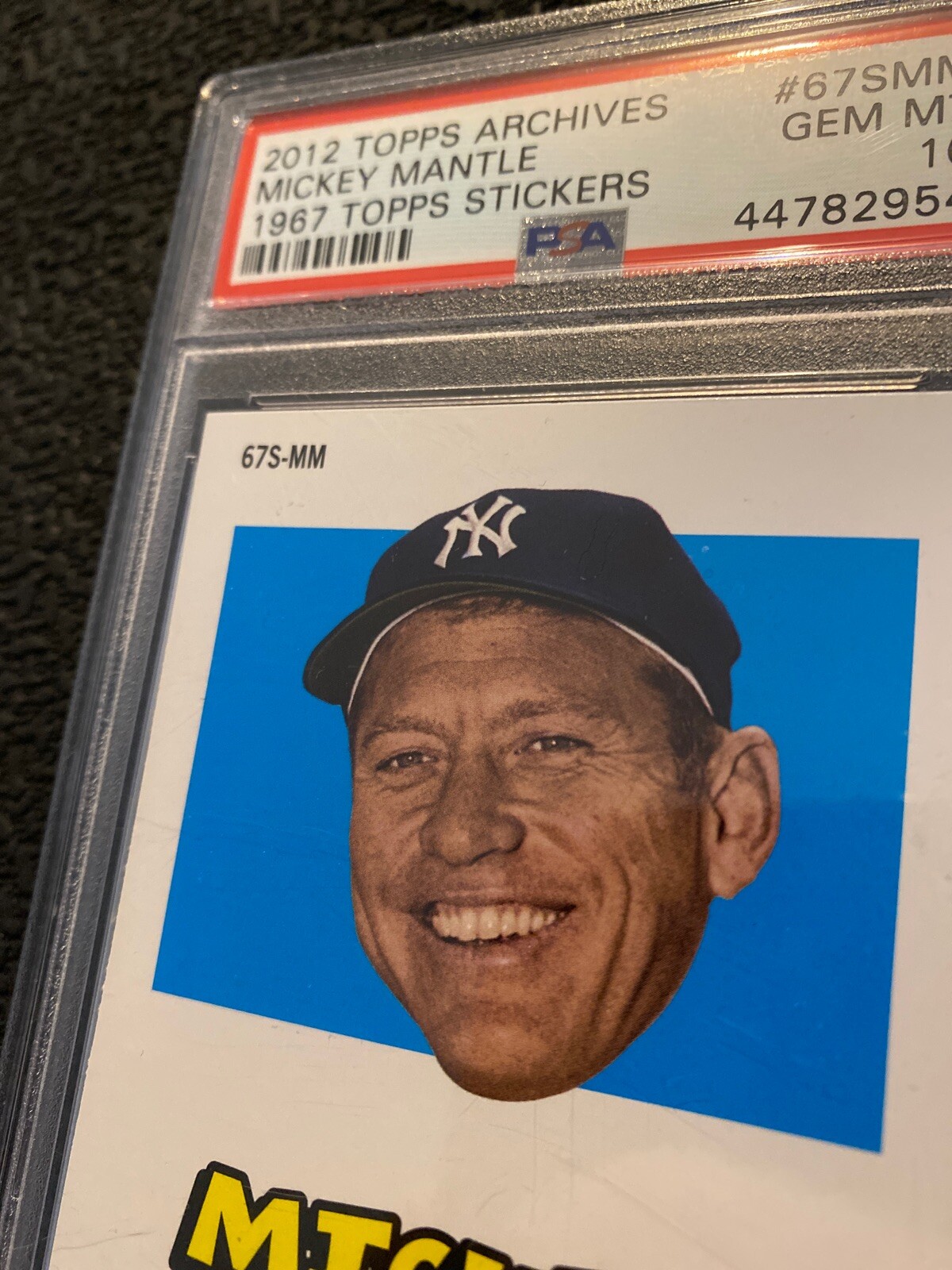 Mickey Mantle PSA 10 MINT Topps #67SMM New York Yankees Collector Man Cave 2012
