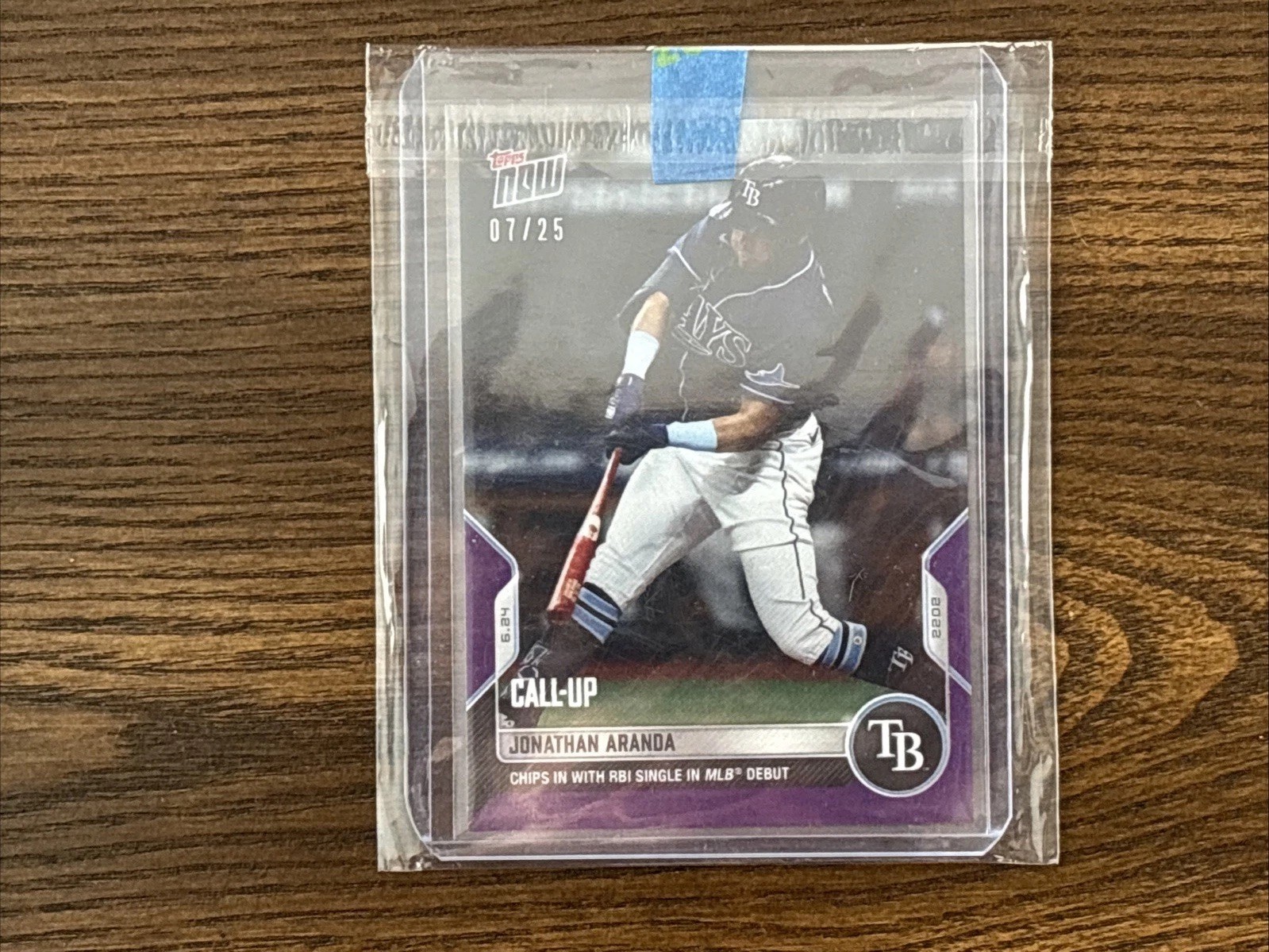MLB DEBUT Jonathan Aranda 2022 Topps Now PURPLE 07/25 SSP Rays #407 🔥
