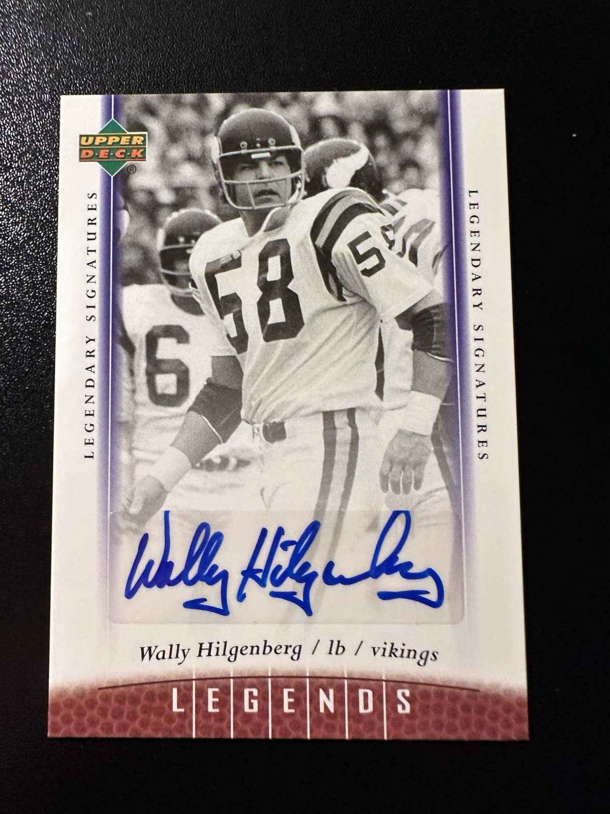 Wally Hilgenberg Auto. 2006 Upper Deck Legends. #39. Vikings