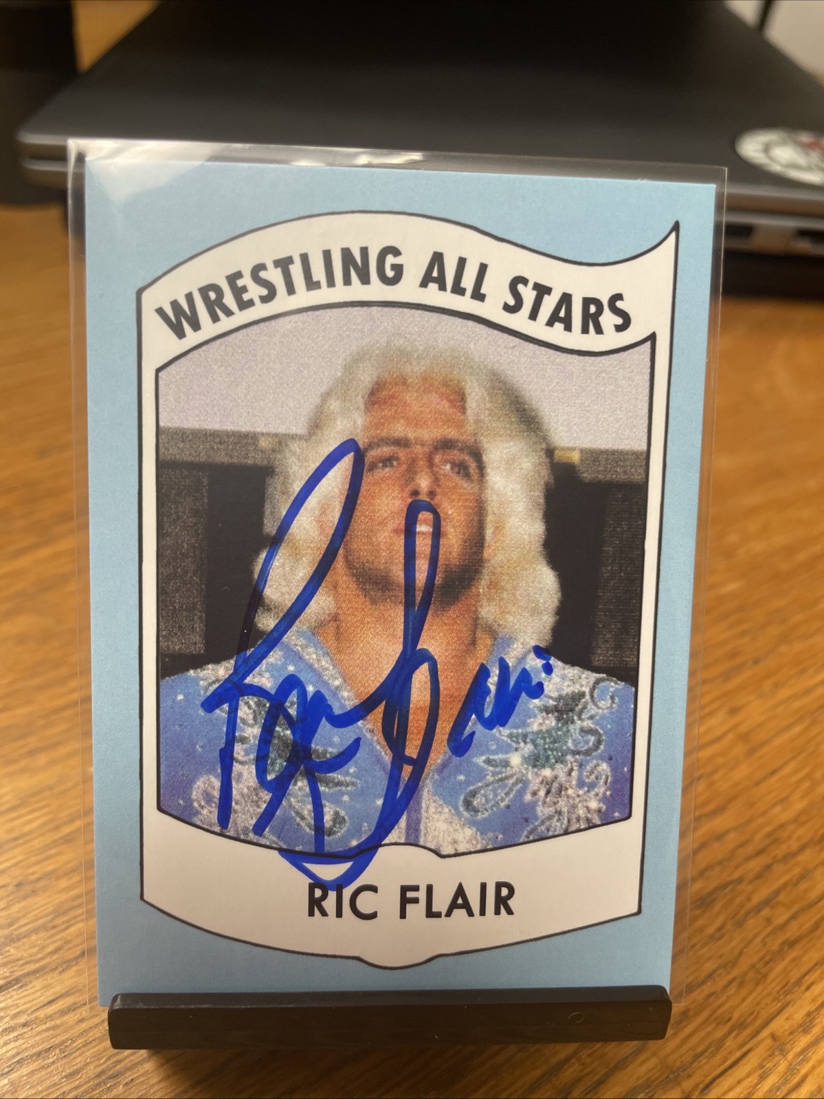 1982 Wrestling All Stars Reprint Trading Card Ric Flair Signed BGS authentic