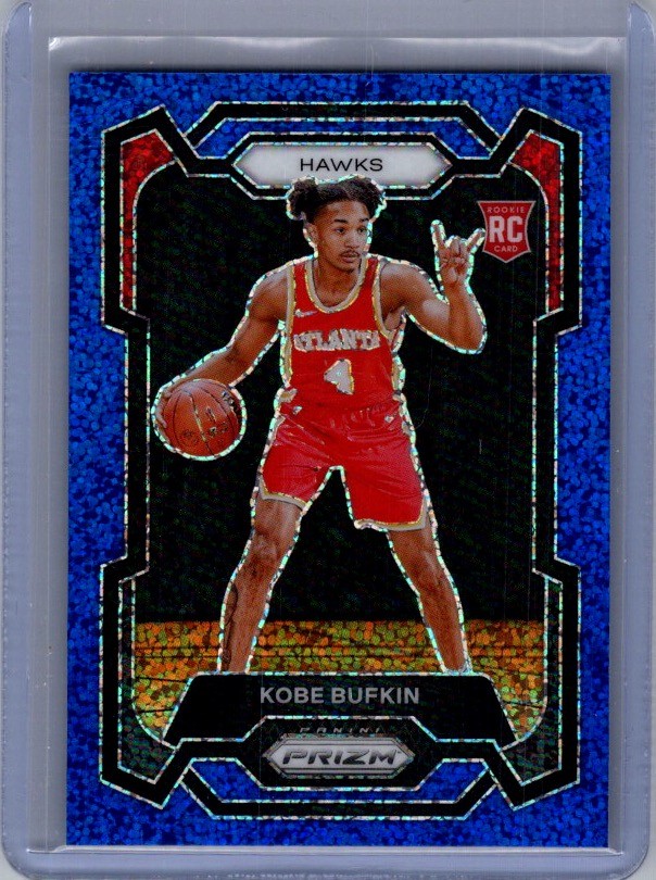 2023-24 Panini Prizm #151 Kobe Bufkin Prizms Blue Sparkle #/144