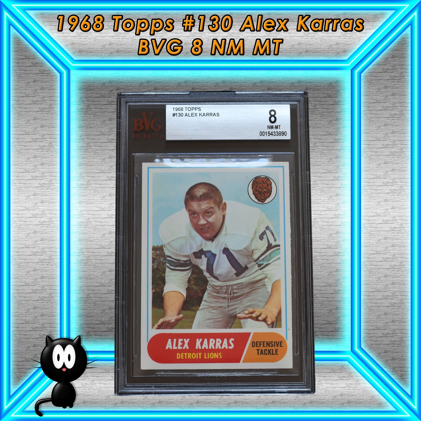 1968 Topps #130 Alex Karras BVG 8 NM MT Detroit Lions Hall Of Fame