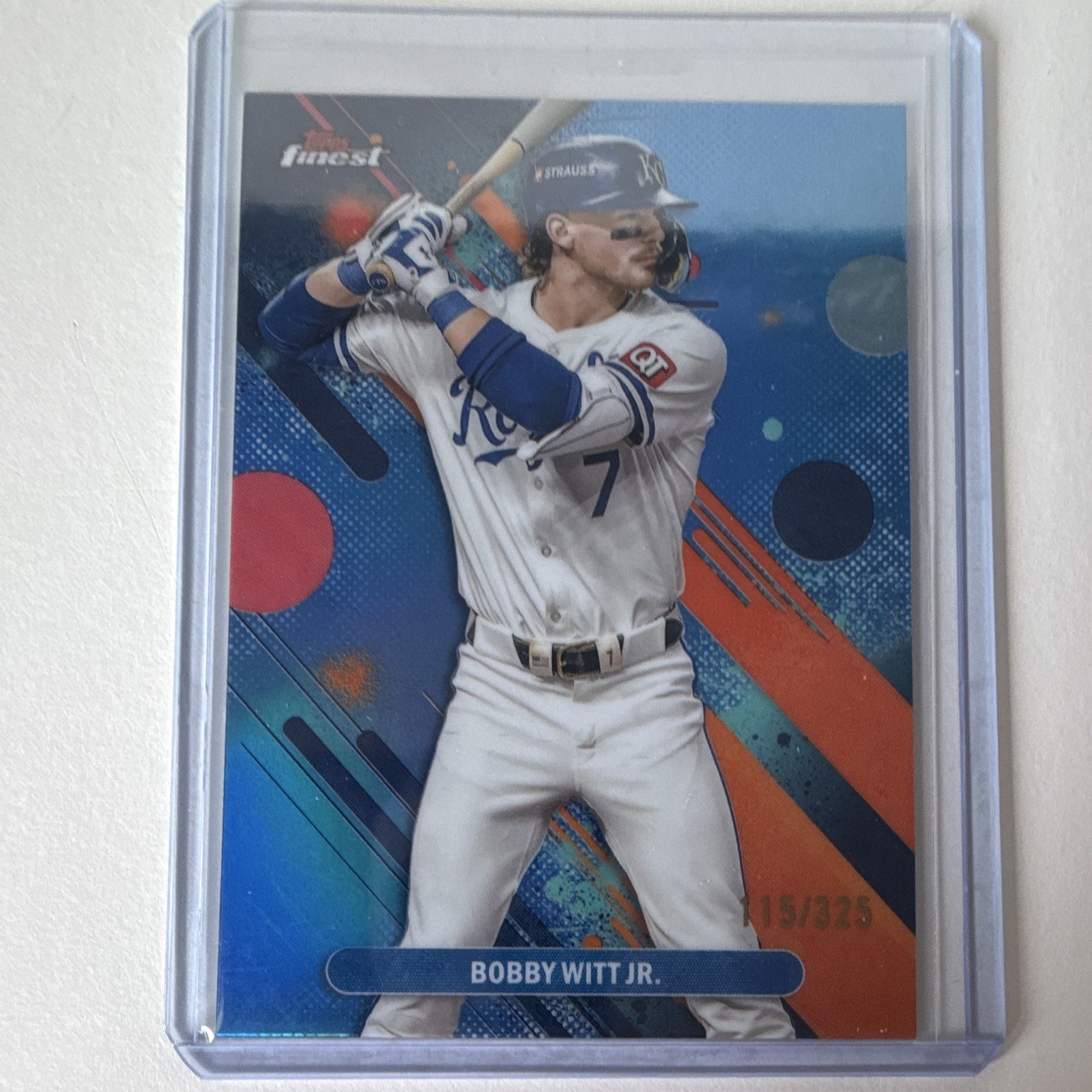 2025 Topps Finest – Common Bobby Witt Jr. #28 Sky Blue Refractor /325