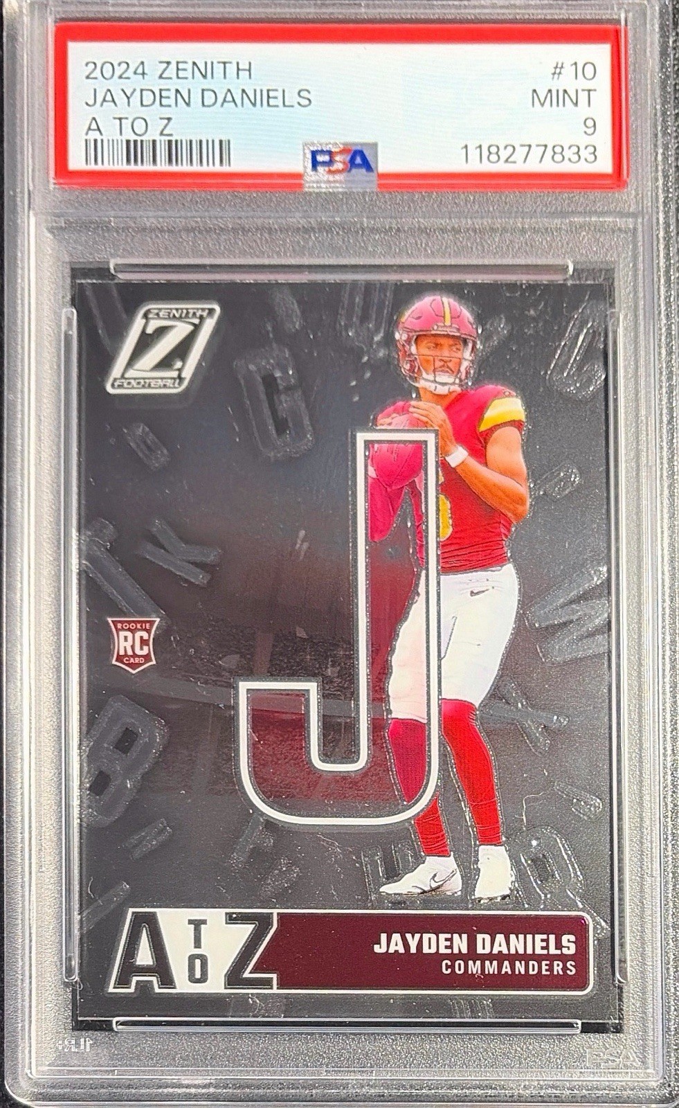 Jayden Daniels ~ 2024 Panini Zenith ~ Rookie A to Z Chrome #10 PSA 9