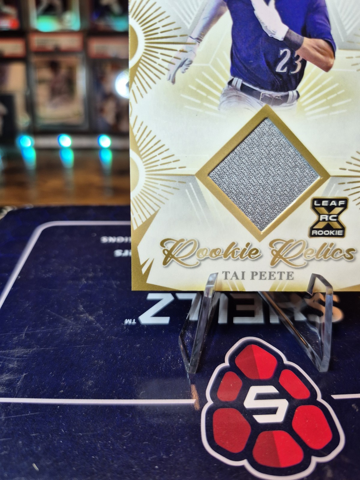 Tai Peete 2023 Leaf Trinity Rookie Relic Player Worn