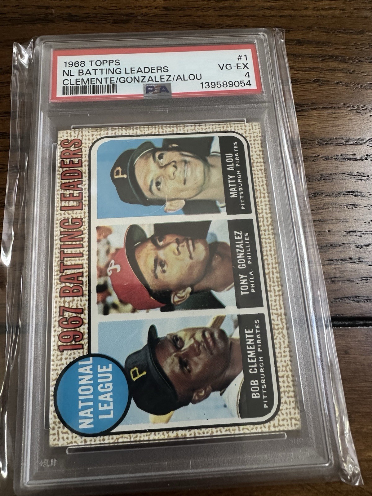 1968 Topps #1 1967 NL Batting Leaders PSA 4 VG-EX