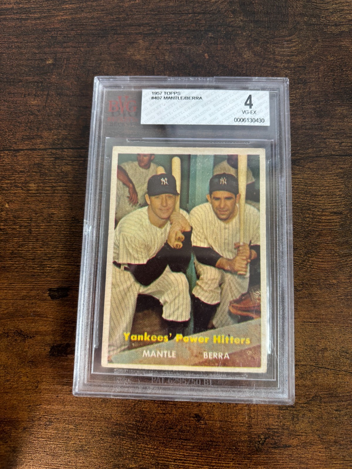 1957 Topps Yankee’s Power Hitters #407 BVG Graded VG-EX 4