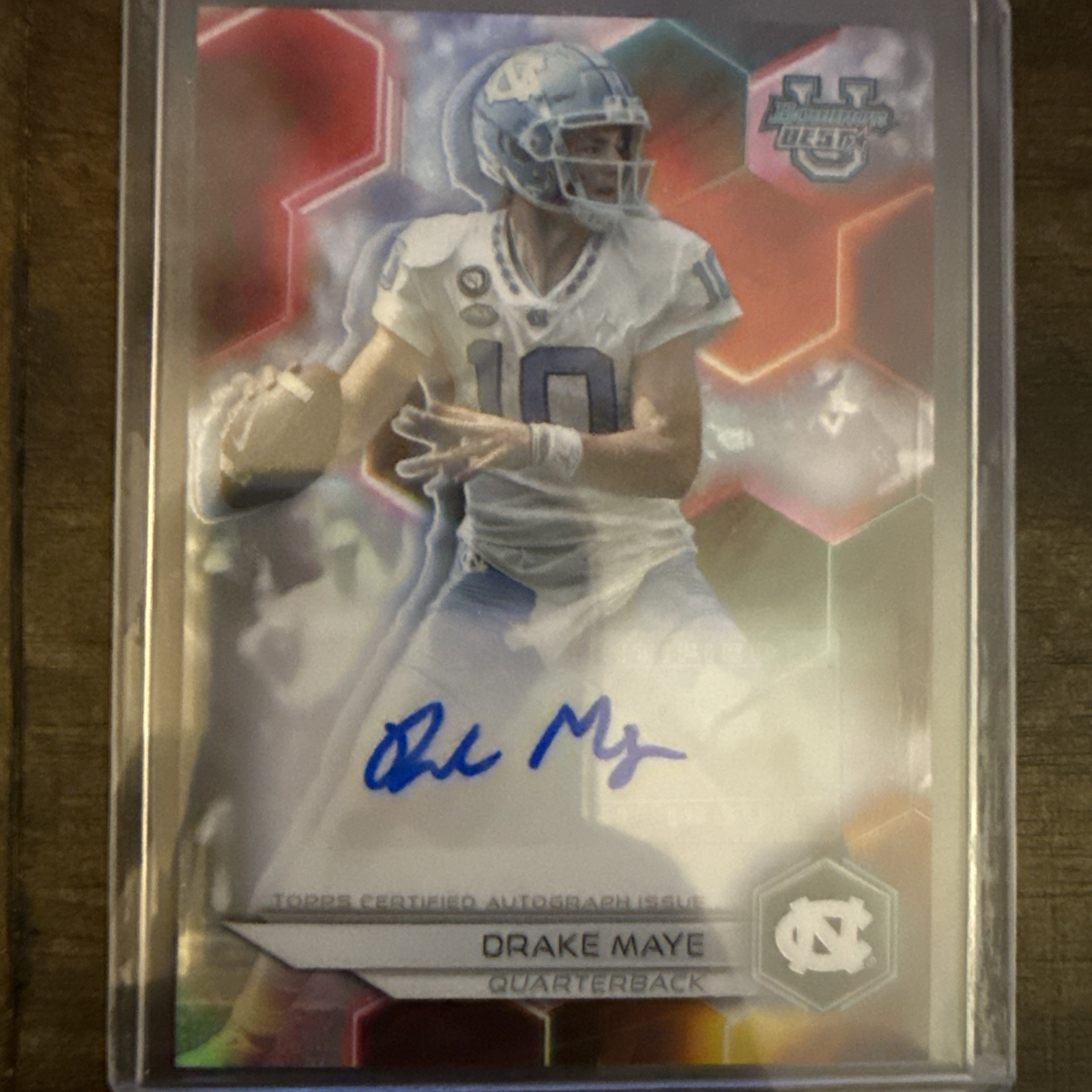 DRAKE MAYE 2023 BOWMAN BEST UNIVERSITY REFRACTOR AUTO RC UNC TAR HEELS 🔥