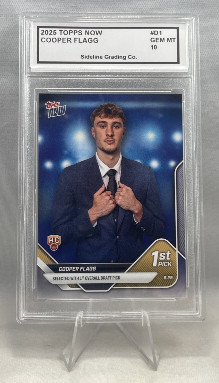 Cooper Flagg Rookie Graded Gem Mint 10 2025 Topps Now – 1st Draft Pick Mavericks