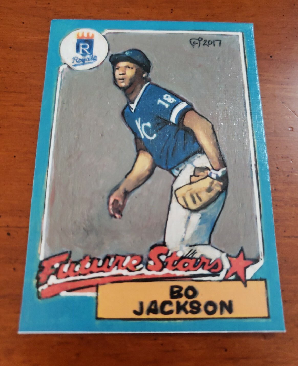 Baseball Art Card Print of Bo Jackson, 87. Rookie Card