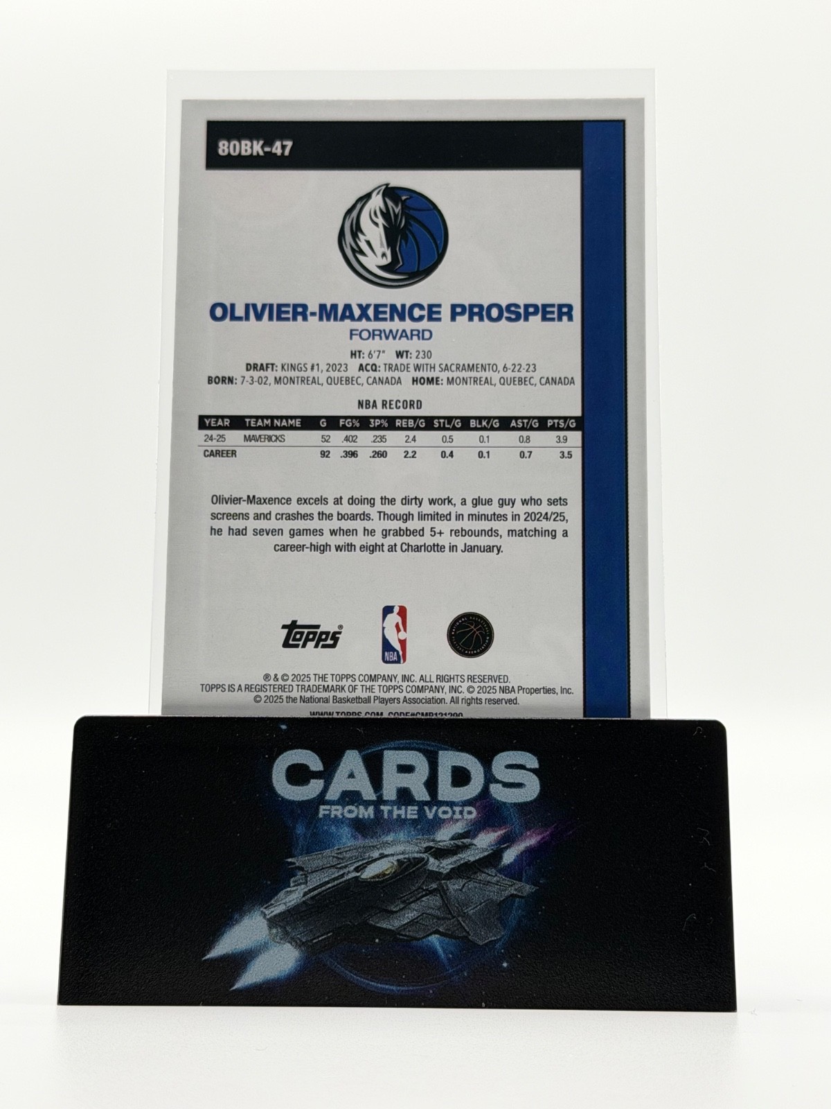 2025-26 Topps – 1980-81 Topps Basketball Olivier-Maxence Prosper #80BK-47