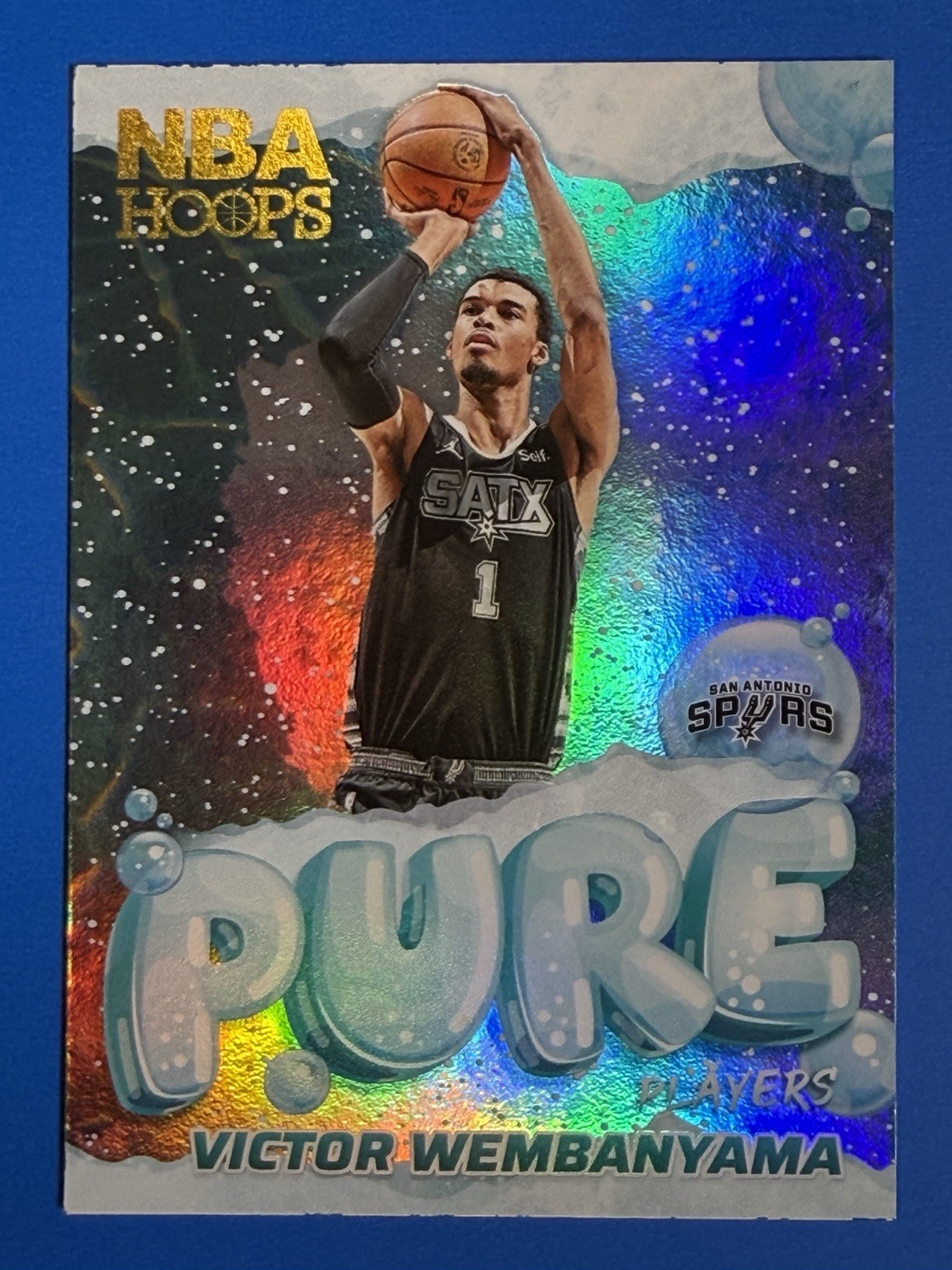 2023-24 Hoops Victor Wembanyama “Pure Players” Winter Silver Holo Refractor #9