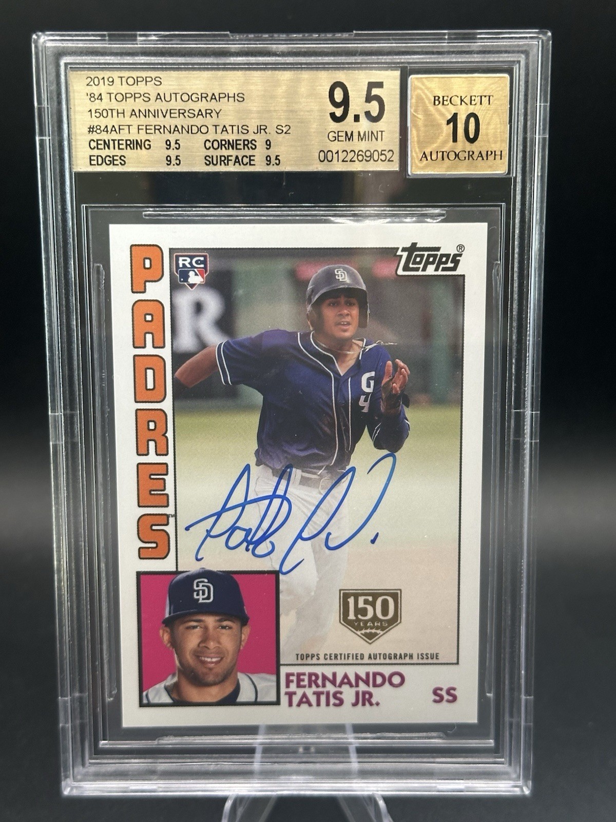 2019 Topps FERNANDO TATIS Jr. RC 1984 Auto *37/150* BGS 9.5 Gem Mint Rookie