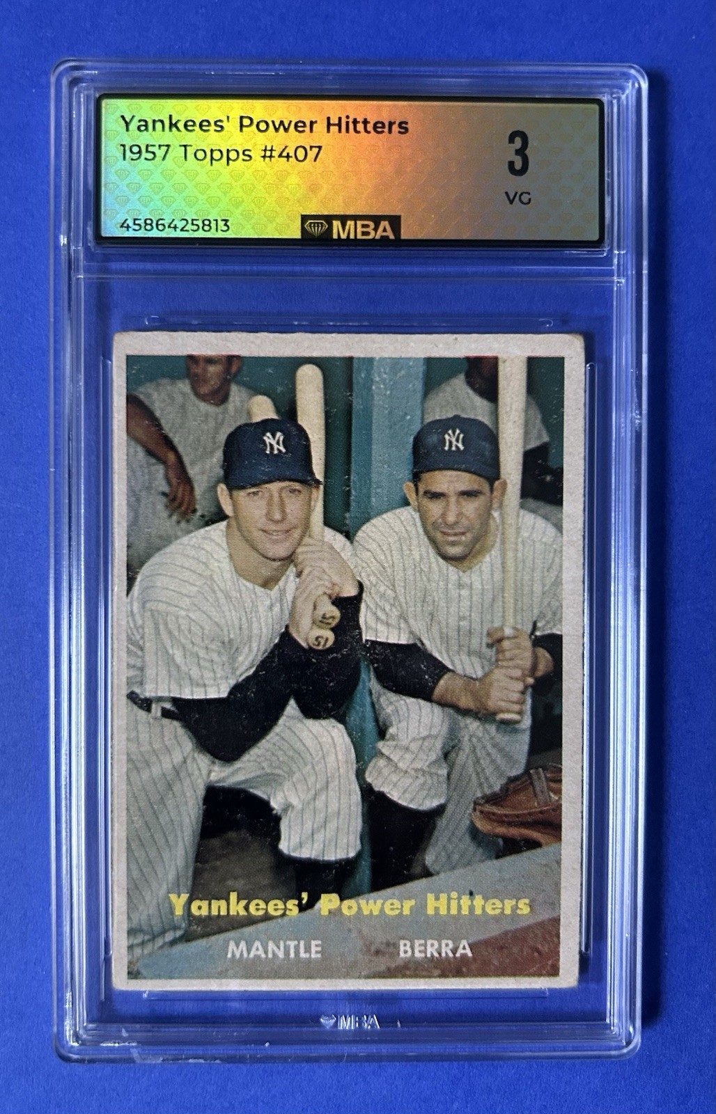 1957 Topps Yankees Power Hitters Mantle/Berra #407 MBA 3 VG