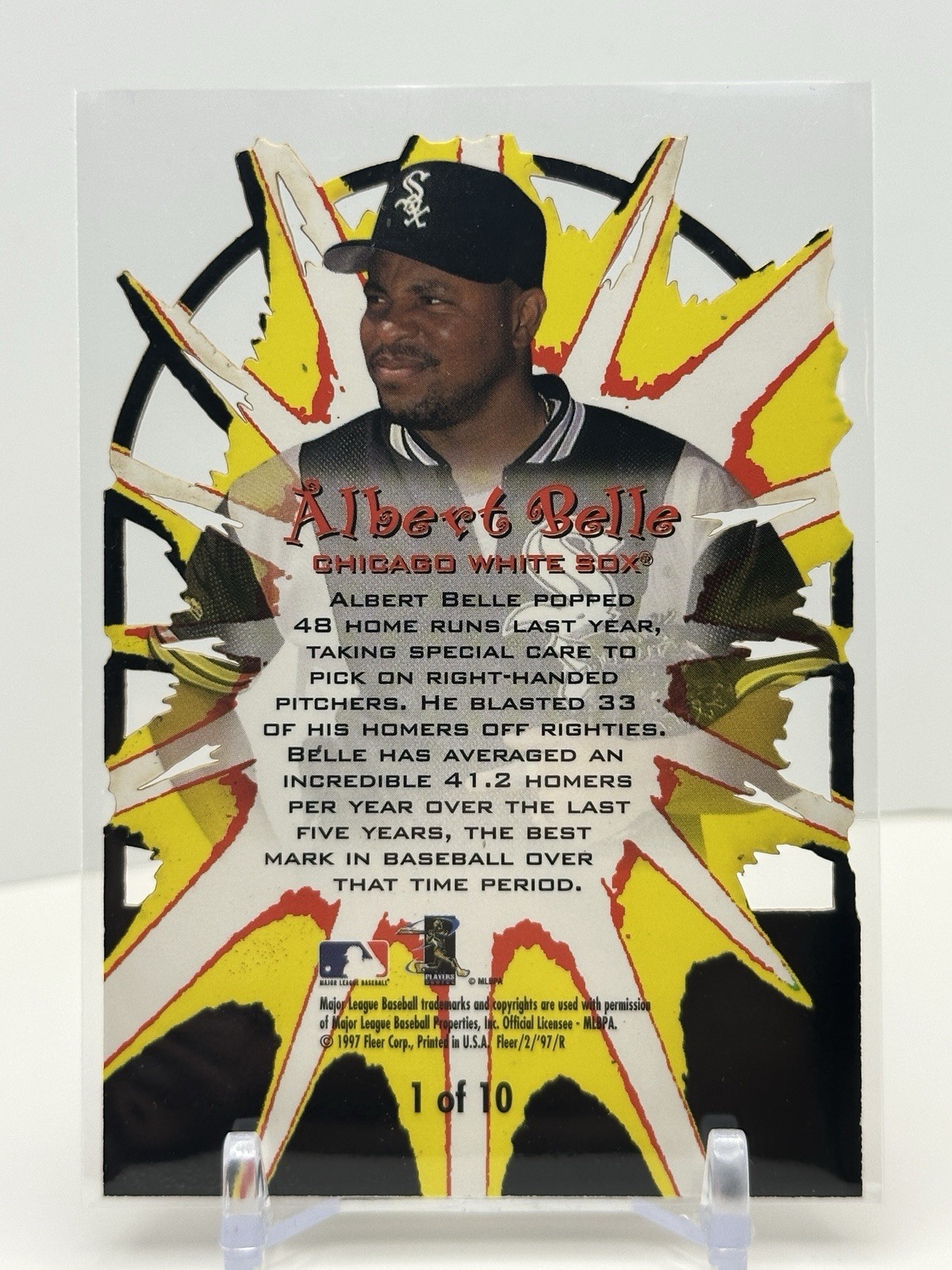 1997 Fleer Albert Belle Bleacher Blasters Die Cut #1 White Sox