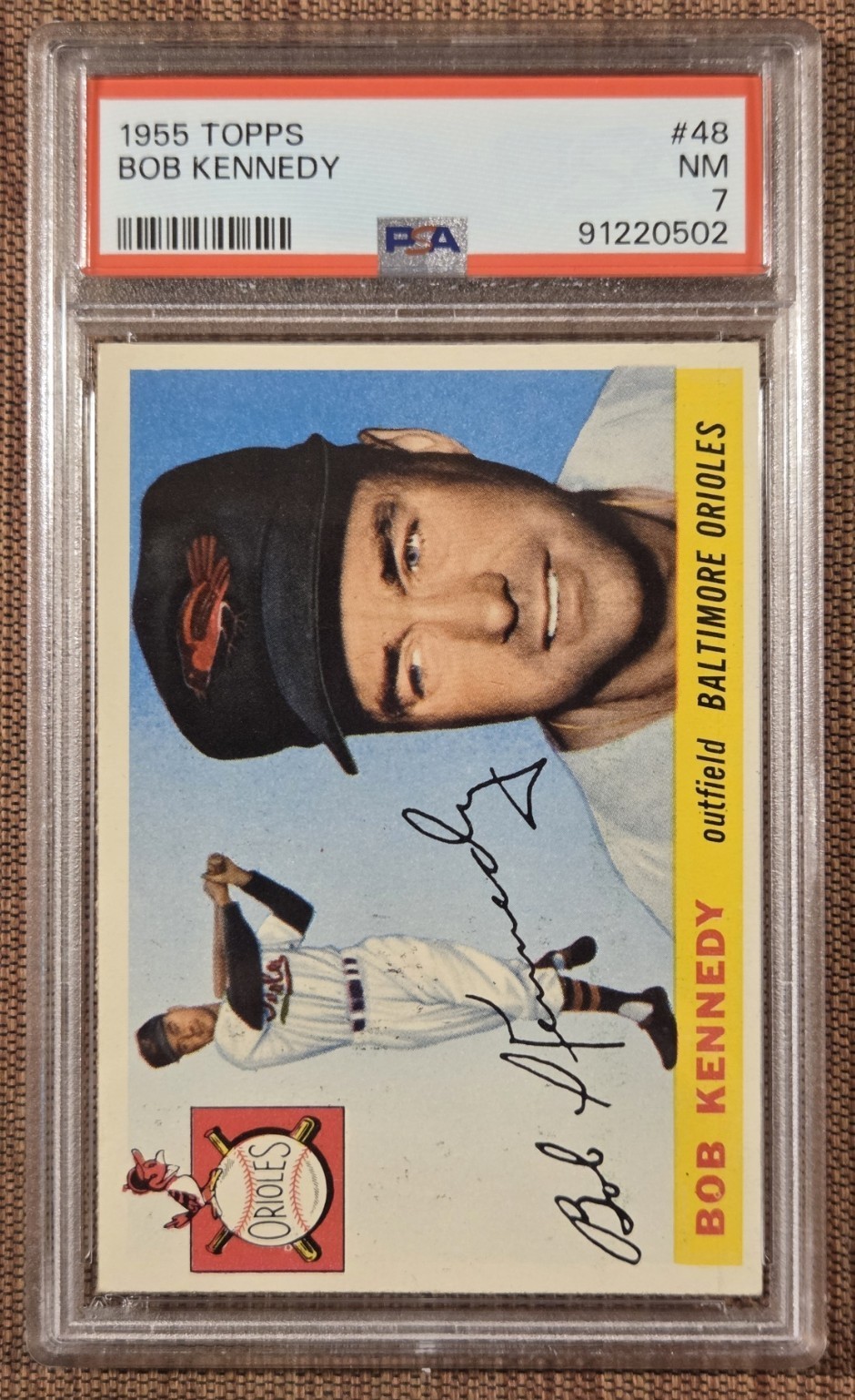 1959 Topps #48 Bob Kennedy Baltimore Orioles Original Baseball Card PSA 7 NM