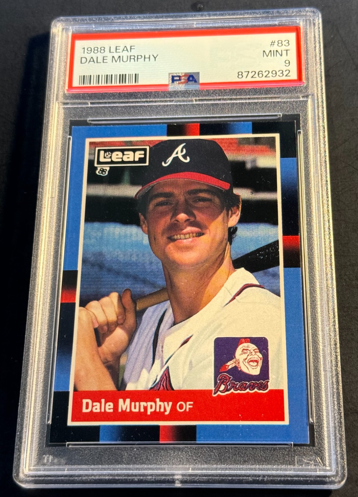 RARE 1988 DALE MURPHY LEAF #83 PSA 9 BRAVES HOF (932)