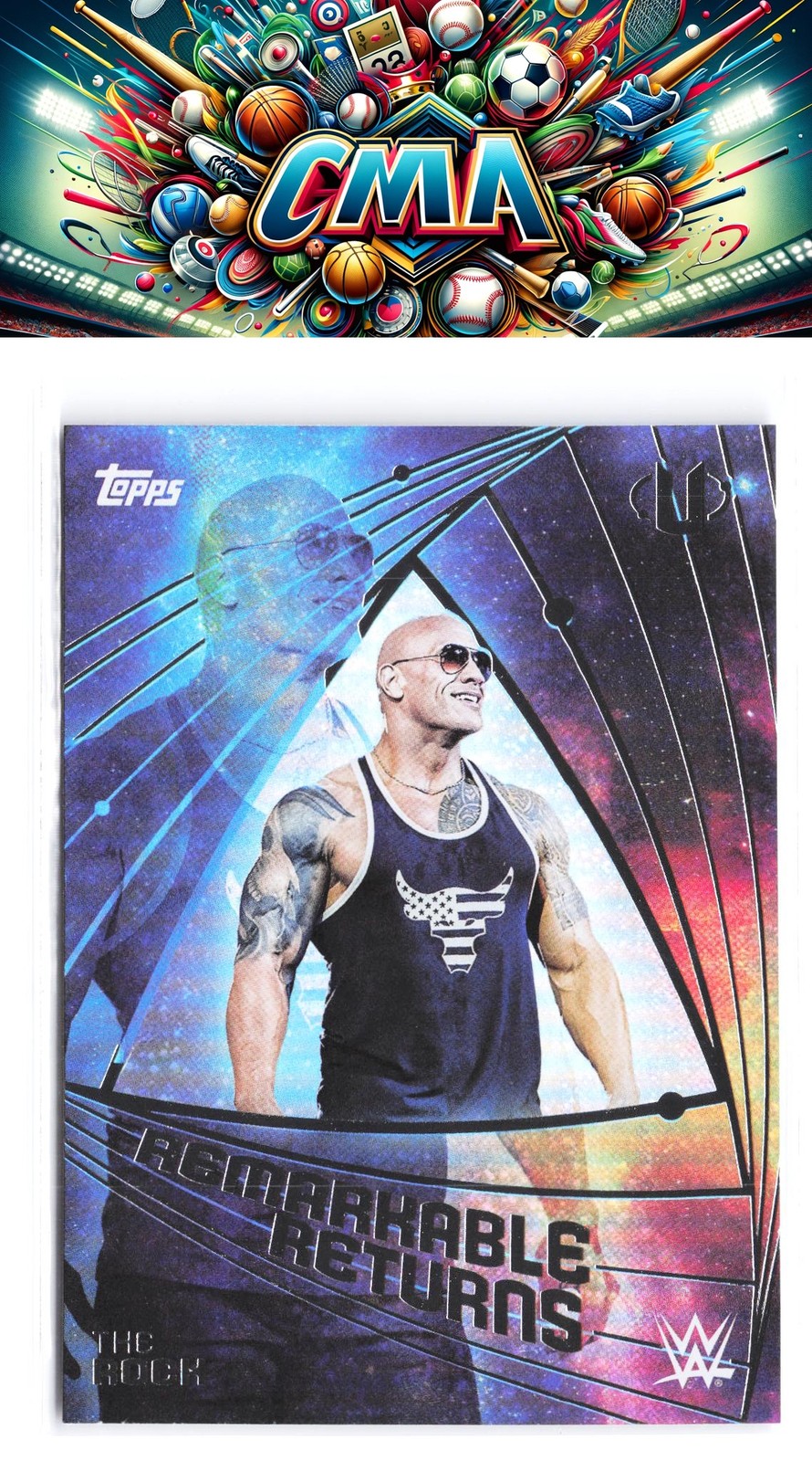 2025 Topps Universe WWE #RRE-1 The Rock Remarkable Returns