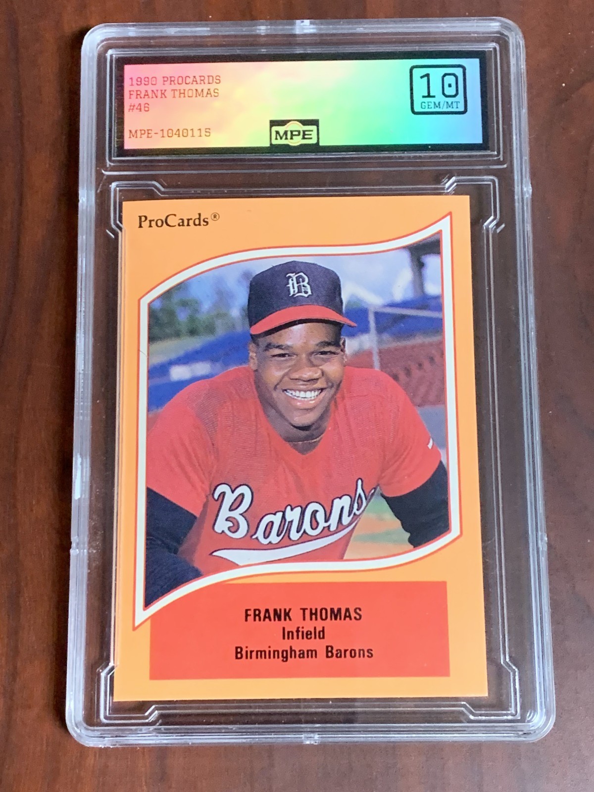 1990 ProCards A&AA Frank Thomas HOF card # 46 graded MPE 10