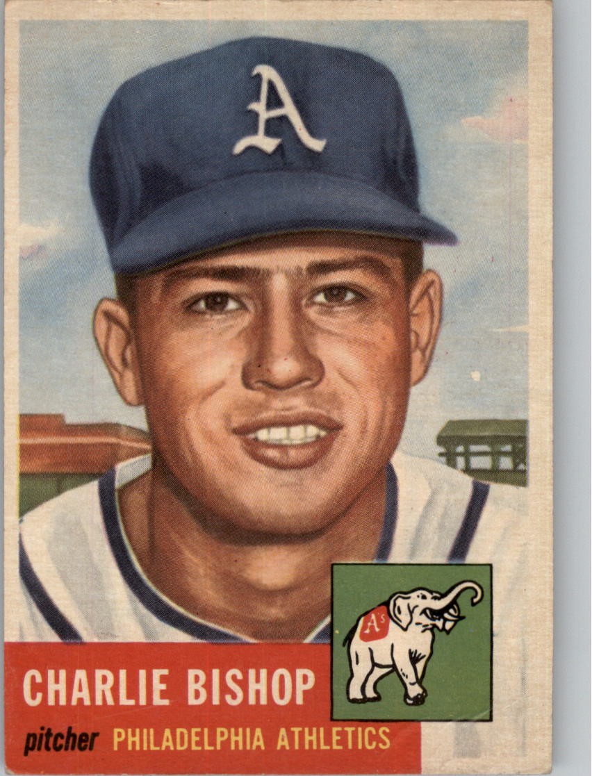 1953 Topps #186 Charlie Bishop RC – GOOD