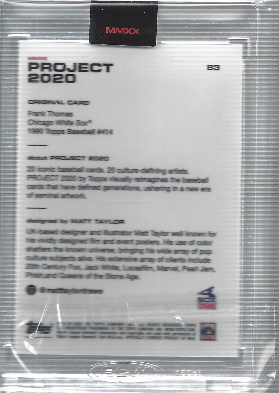 2020 Topps Project 2020 #83 Frank Thomas/(print run 8806) Matt Taylor – BB