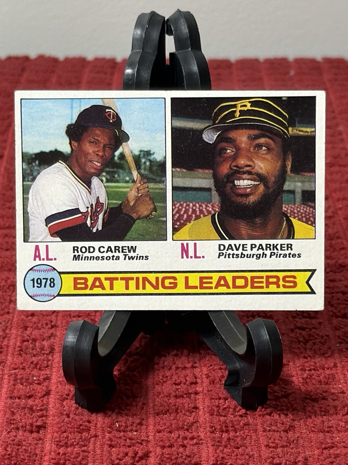 1979 Topps #1 BATTING LEADERS – ROD CAREW Twins – DAVE PARKER Pirates