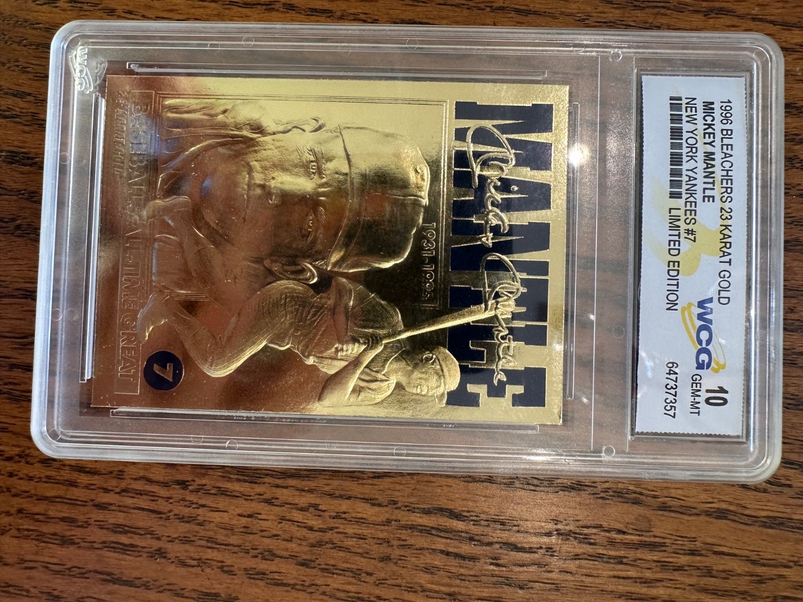 1996 Bleachers 23JT Gold Mickey Mantle NY Yankees #7 Limited Edition
