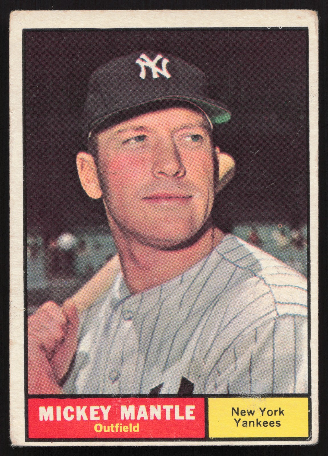 1961 Topps #300 NY Yankees Mickey Mantle HOF GOOD+++ PRESENTS VERY WELL